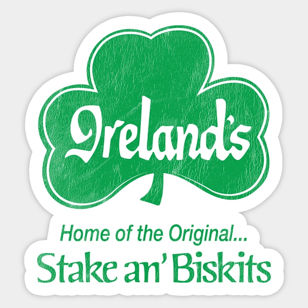 Ireland's Restaurant Green Worn Sticker by Wright Art